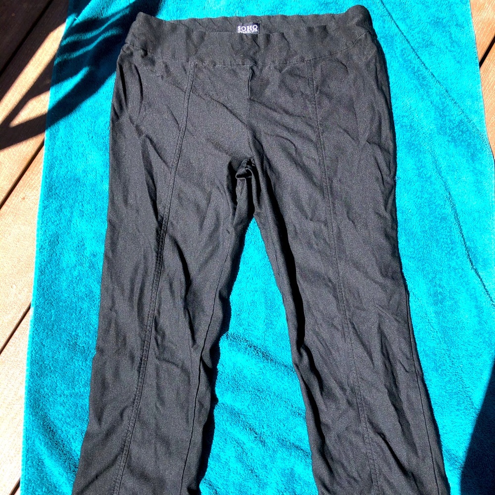 Soho appeal pull on stretchy slimming slacks boot cut seamed front and back Pxl